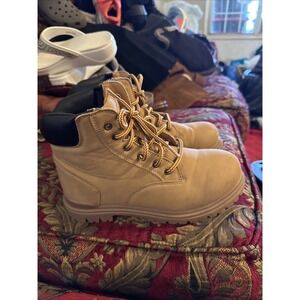 Wonder Nation Boys Wheat Brown Tan Boots Lace Up Non Marking Outsole Size 4